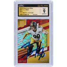 T.J. Watt Pittsburgh Steelers Autographed 2022 Panini Donruss Elite Red #68 #/399 CGC Fanatics Witnessed Authenticated 9/10 Card