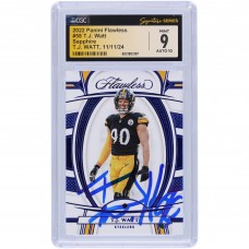 T.J. Watt Pittsburgh Steelers Autographed 2022 Panini Flawless Sapphire #58 #/15 CGC Fanatics Witnessed Authenticated 9/10 Card