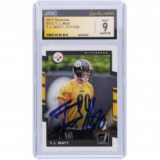 T.J. Watt Pittsburgh Steelers Autographed 2017 Panini Donruss #372 CGC Fanatics Witnessed Authenticated 9/10 Rookie Card
