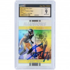 T.J. Watt Pittsburgh Steelers Autographed 2017 Panini Donruss Optic Illusions #27 CGC Fanatics Witnessed Authenticated 9/10 Rookie Card