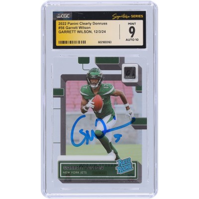 Garrett Wilson New York Jets Autographed 2022 Panini Clearly Donruss #56 CGC Fanatics Witnessed Authenticated 9/10 Rookie Card