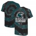 Футболка Philadelphia Eagles Majestic Threads Two-Time Super Bowl Champions Hard Count Spiral Tie-Dye - Midnight Green/Black
