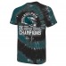 Футболка Philadelphia Eagles Majestic Threads Two-Time Super Bowl Champions Hard Count Spiral Tie-Dye - Midnight Green/Black