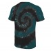 Футболка Philadelphia Eagles Majestic Threads Two-Time Super Bowl Champions Hard Count Spiral Tie-Dye - Midnight Green/Black