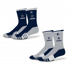 Unisex Dallas Cowboys Starter Navy/Silver Breakaway Crew Sock 2 Pack