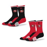 Unisex San Francisco 49ers Starter Black/Scarlet Breakaway Crew Sock 2 Pack