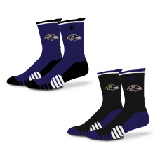 Носки Unisex Baltimore Ravens Starter Purple/Black Breakaway Crew 2 Pack