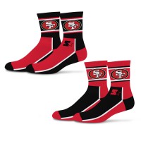 Unisex San Francisco 49ers Starter Black/Scarlet Double Color Block 2-Pack Mid-Crew Socks