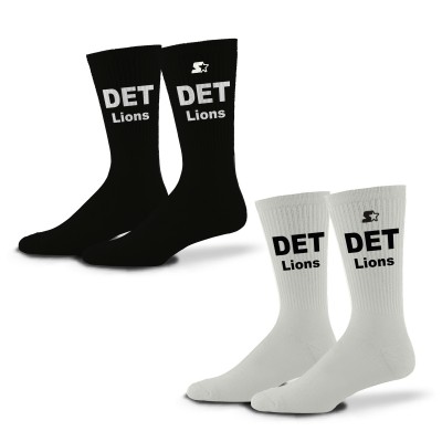 Unisex Detroit Lions Starter Black/White Assist Socks 2 Pack
