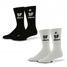Unisex San Francisco 49ers Starter Black/White Assist Socks 2 Pack