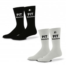Unisex Pittsburgh Steelers Starter Black/White Assist Socks 2 Pack