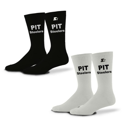 Unisex Pittsburgh Steelers Starter Black/White Assist Socks 2 Pack