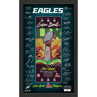 Philadelphia Eagles Highland Mint Super Bowl LIX Champions Signature Ticket Frame