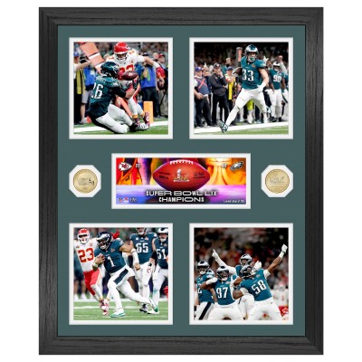 Philadelphia Eagles Highland Mint Super Bowl LIX Champions Framed 18 x 22 Memorable Moments Bronze Coin Photo Mint