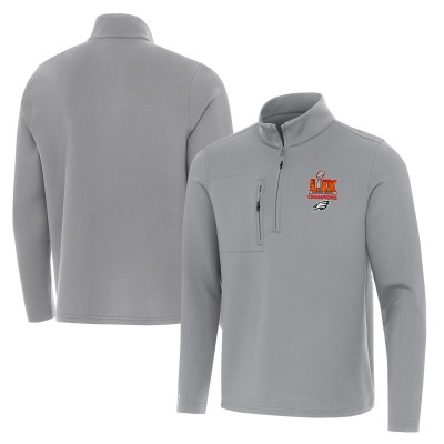 Кофта на короткой молнии Philadelphia Eagles Antigua Super Bowl LIX Champions Insider - Gray