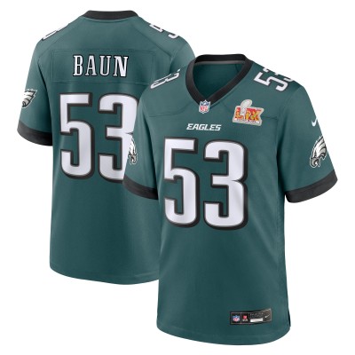Игровая джерси Zack Baun Philadelphia Eagles Nike Super Bowl LIX Game Player - Midnight Green