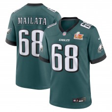 Игровая джерси Jordan Mailata Philadelphia Eagles Nike Super Bowl LIX Game Player - Midnight Green