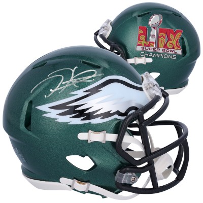 Шлем Jalen Hurts Philadelphia Eagles Autographed Fanatics Authentic Super Bowl LIX Champions Riddell Logo Speed Mini