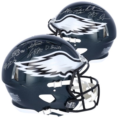 Philadelphia Eagles Autographed Fanatics Authentic Super Bowl LIX Champions Riddell Speed Authentic Helmet with at least 10 Signatures featuring Jalen Hurts, DeVonta Smith, Cooper DeJean, Dallas Goedert, Saquon Barkley, more! - Limited Edition of 250