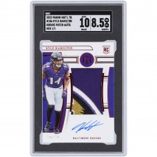 Kyle Hamilton Baltimore Ravens Autographed 2022 Panini National Treasures Logo Patch Relic #186 #1/1 SGC Authenticated 8.5/10 Rookie Card