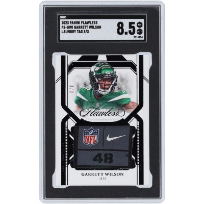 Garrett Wilson New York Jets 2023 Panini Flawless Laundry Tag Relic #FS-GWI #3/3 SGC Authenticated 8.5 Card