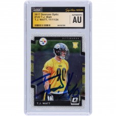 T.J. Watt Pittsburgh Steelers Autographed 2017 Panini Donruss Optic #122 CGC Fanatics Witnessed Authenticated Rookie Card