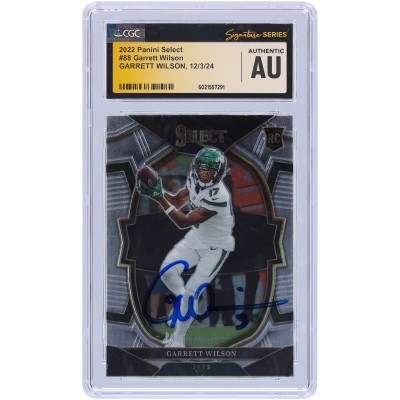 Garrett Wilson New York Jets Autographed 2022 Panini Select #88 CGC Fanatics Witnessed Authenticated Rookie Card
