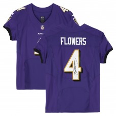 Игровая джерси Zay Flowers Baltimore Ravens Autographed Fanatics Authentic Purple Nike Elite