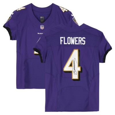 Игровая джерси Zay Flowers Baltimore Ravens Autographed Fanatics Authentic Purple Nike Elite
