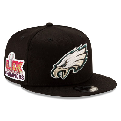 Бейсболка Philadelphia Eagles New Era Super Bowl LIX Champions Side Patch 9FIFTY Snapback - Black