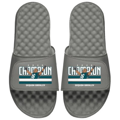 Шлепки Saquon Barkley NFLPA ISlide Unisex Super Bowl LIX Champions - Gray