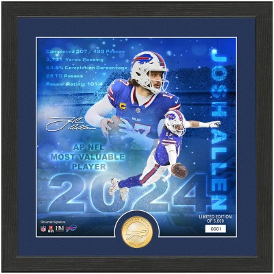 Buffalo Bills Josh Allen Highland Mint 2024 NFL MVP 13 x 13 Bronze Coin Photo Mint