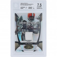 Jim Brown Cleveland Browns Autographed 2009 Leaf Certified 2 Color GU Relic #210 #19/25 BGS Authenticated 7.5/10 Card - 9.5,7,9,9.5 Subgrades