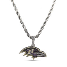 Кулон Baltimore Ravens GLD 14K White Gold Logo & Rope Chain Кулон Baltimore Ravens GLD 14K White Gold Logo & Rope Chain