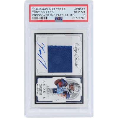 Tony Pollard Dallas Cowboys Autographed 2019 Panini National Treasures Crossover RPA #CRS-TP #5/99 PSA Authenticated 10 Rookie Card