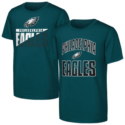 Подростковая Philadelphia Eagles Outerstuff Midnight Green Never Quit 2-Pack T-Shirt Set