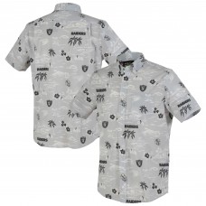 Las Vegas Raiders Reyn Spooner Silver Kekai Performance Button-Down Shirt Las Vegas Raiders Reyn Spooner Silver Kekai Performance Button-Down Shirt
