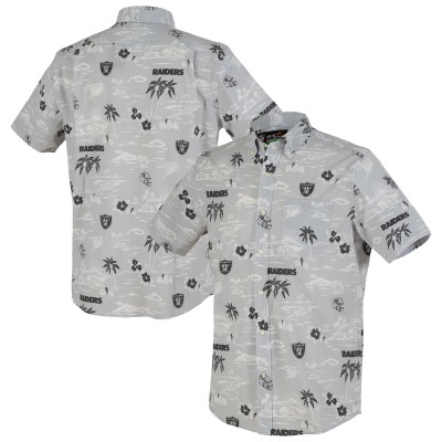 Las Vegas Raiders Reyn Spooner Silver Kekai Performance Button-Down Shirt