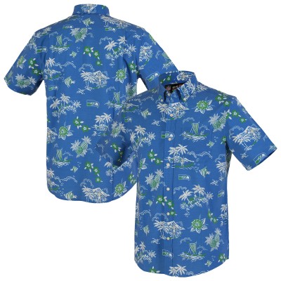 Seattle Seahawks Reyn Spooner Blue Throwback Kekai Performance Button-Down Shirt