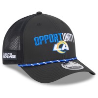 Бейсболка Los Angeles Rams New Era Black 2025 Inspire Change 9FORTY M-Crown