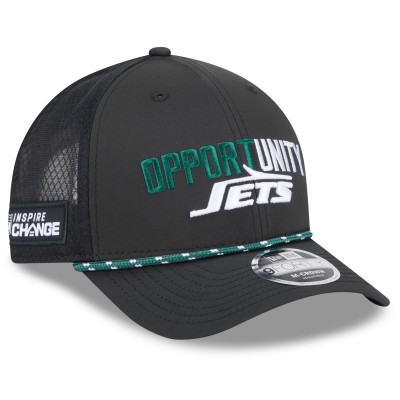 Бейсболка New York Jets New Era Black 2025 Inspire Change 9FORTY M-Crown