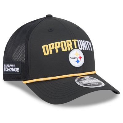 Бейсболка Pittsburgh Steelers New Era Black 2025 Inspire Change 9FORTY M-Crown