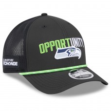 Бейсболка Seattle Seahawks New Era Black 2025 Inspire Change 9FORTY M-Crown