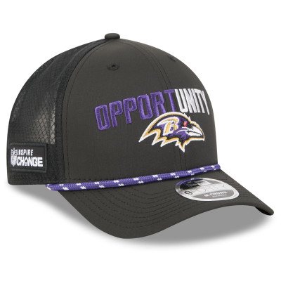 Бейсболка Baltimore Ravens New Era Black 2025 Inspire Change 9FORTY M-Crown