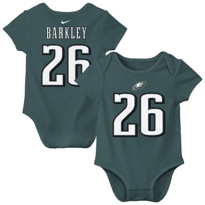 Newborn & Малышам Philadelphia Eagles Saquon Barkley Nike Midnight Green Player Name & Number Bodysuit