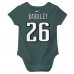 Newborn & Малышам Philadelphia Eagles Saquon Barkley Nike Midnight Green Player Name & Number Bodysuit