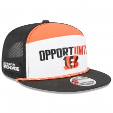 Бейсболка Cincinnati Bengals New Era White/Black 2025 Inspire Change Split Panel 9FIFTY Snapback
