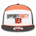 Бейсболка Cincinnati Bengals New Era White/Black 2025 Inspire Change Split Panel 9FIFTY Snapback