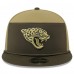 Бейсболка Jacksonville Jaguars New Era Dark Green 2025 Salute to Service Split Panel 9FIFTY Snapback