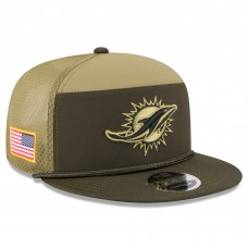 Бейсболка Miami Dolphins New Era Dark Green 2025 Salute to Service Split Panel 9FIFTY Snapback